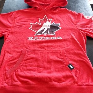 Youth Red Canada Hoodie with Maple Leaf Design